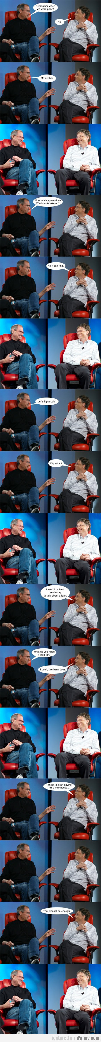 Bill Gates chatting with Steve Jobs - Funny