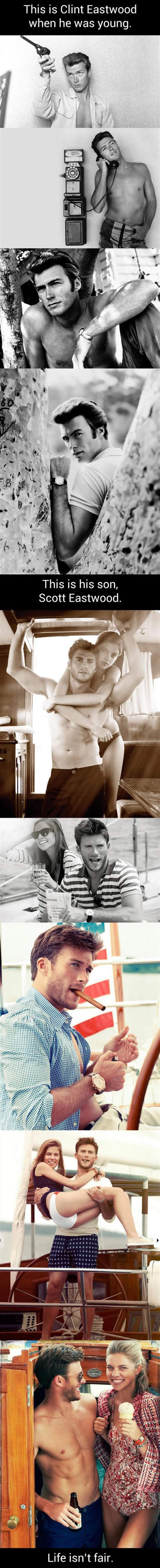 Clint Eastwood when he was young and his soon!