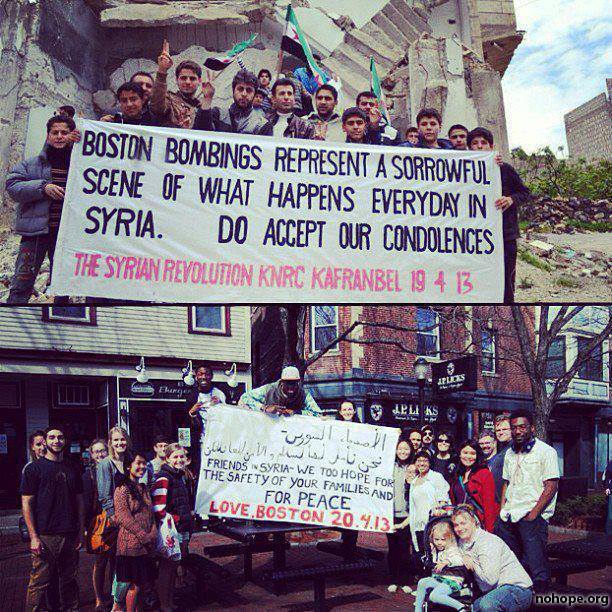 Good Wishes From Syria To Boston And Boston To Syria  