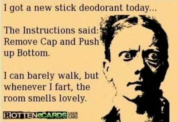 I got a new stick deodorant today. Remove the cap and push up bottom.