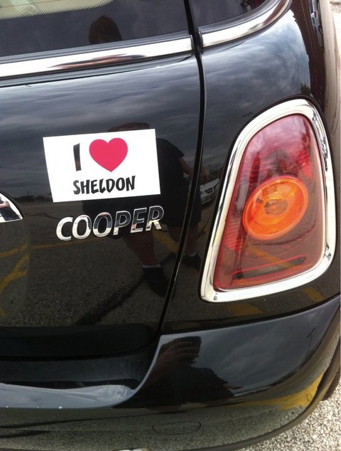 I love Sheldon Cooper - MINI Cooper sticker