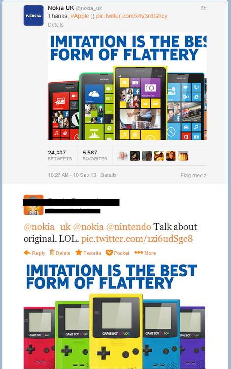 Imitation is the best for of flattery Apple Nokia Game Boy