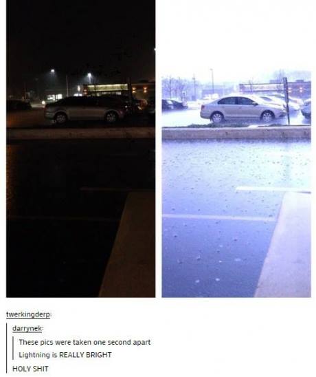 Lightning is really bright!