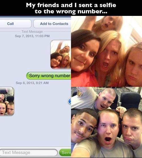 My friend and I sent a selfie to the wrong number