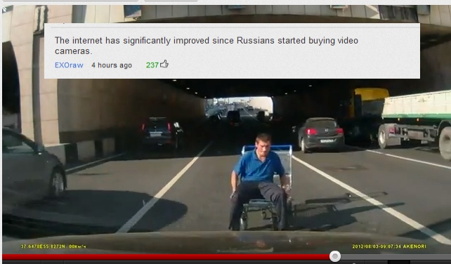 The internet has significantly improved since Russians started buying video cameras - Comment on Youtube 
