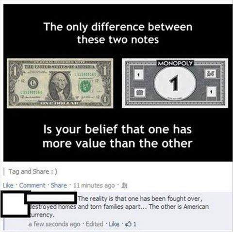 The only difference between these two notes (dolar and monopoly money)