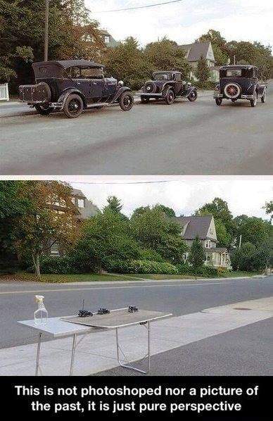 This is not Photoshoped nor a picture of the past, it is just pure perspective