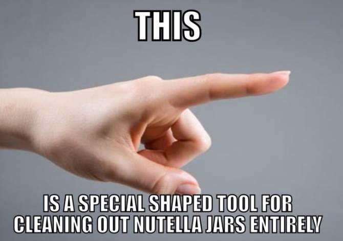 Tool for cleaning out Nutella jars.