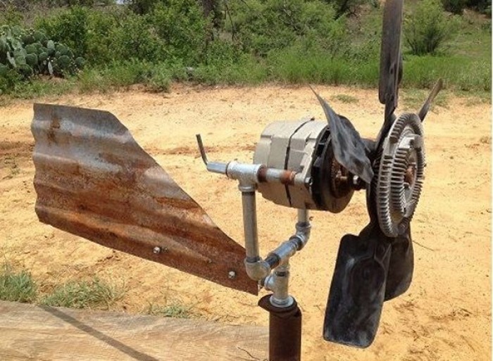 Build a wind generator using a truck alternator