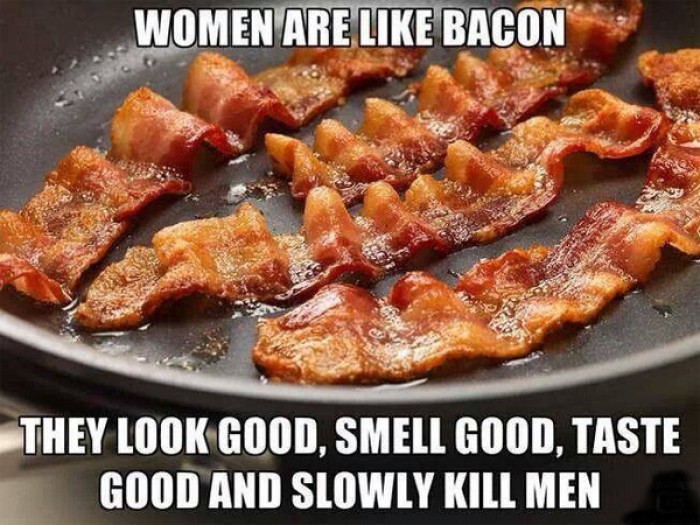 Women are like bacon they look good, smell good, taste good and...
