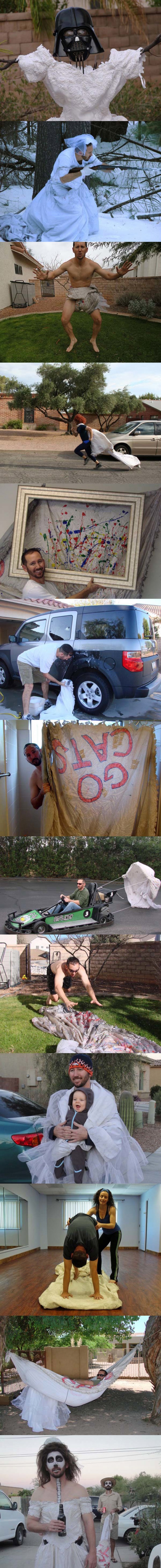 What guy did with a wedding dress after his wife rudely left him!?