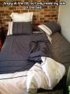Angry at the girlfriend, so I only made my side of the bed