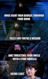 Huge giant man barges through your door and tells you you're a wizard.